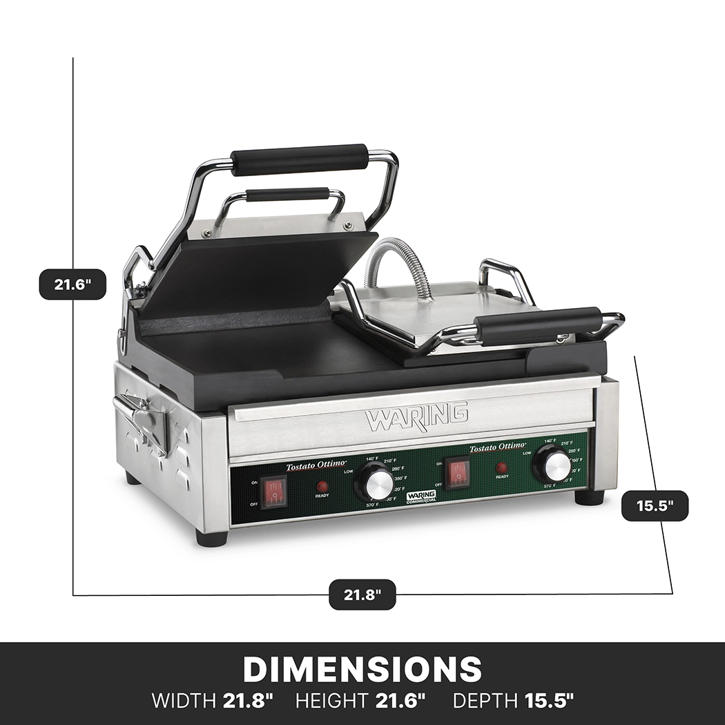 Double Flat Panini Grill, 9.75" x 9.25"